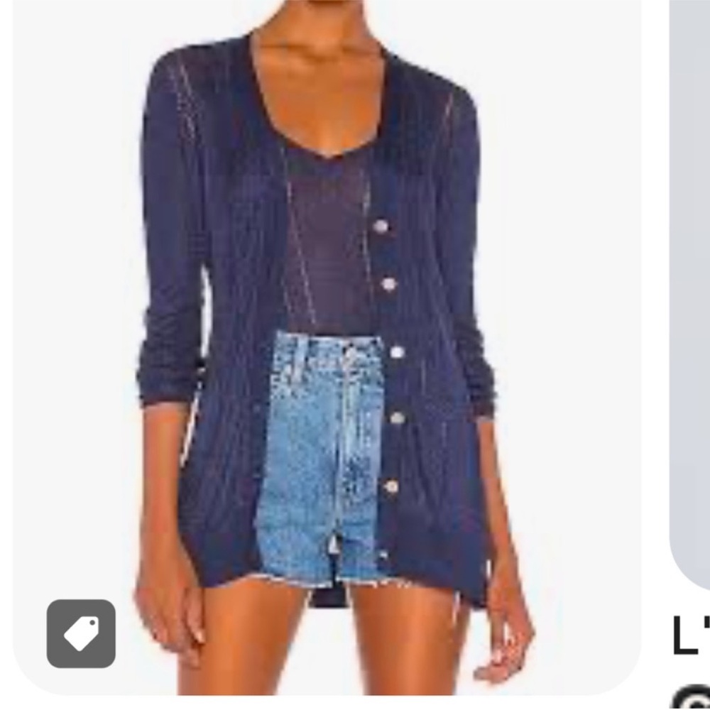 L'AGENCE Navy Millie Cardigan and Cami